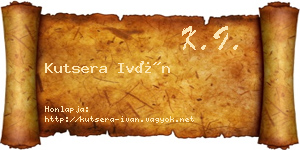 Kutsera Iván névjegykártya